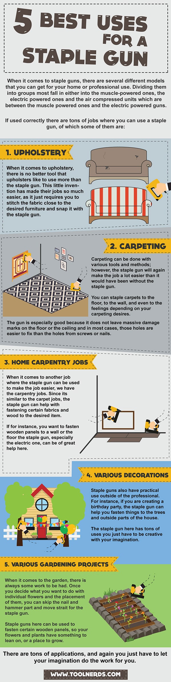 best uses for a staple gun - infographic