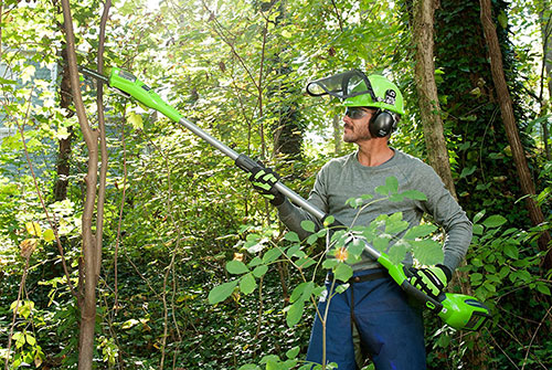 Cutting branches with Greenworks 20672 Gmax