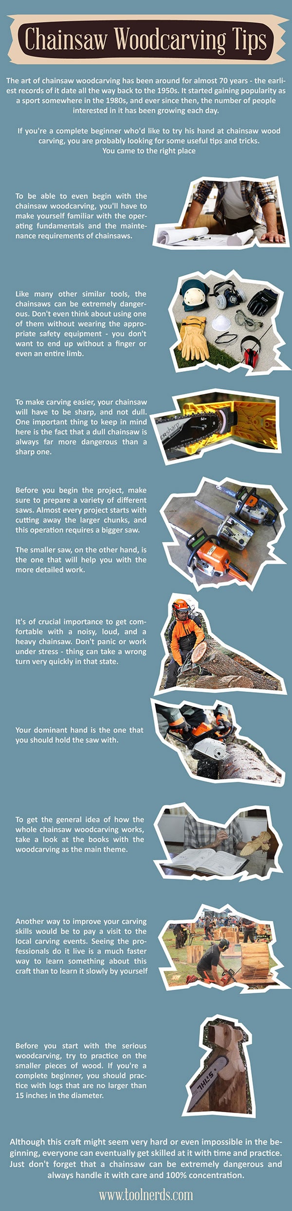 Chainsaw Woodcarving Tips - infographic