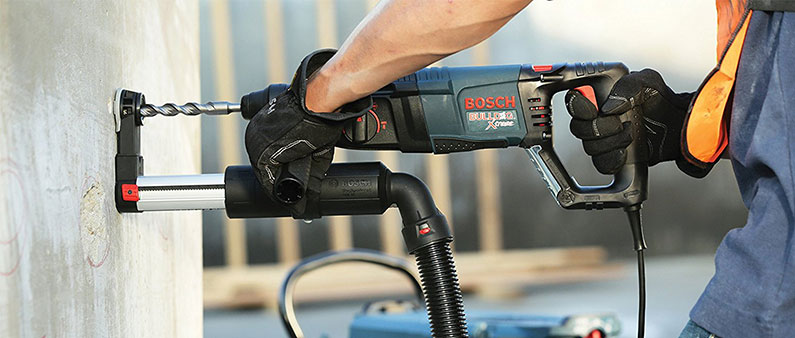 Drilling Wall With Bosch Rotary Hammer Drill